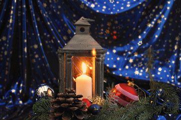 Laterne mit Kerze