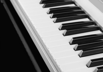Naklejka premium background of piano keyboard, close up