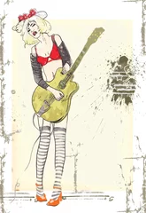 Papier Peint photo autocollant Groupe de musique Joueur de guitare - Beauté passionnante.