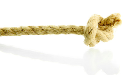 rope with knot, isolated on white