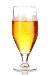 Glass of beer isolated on white