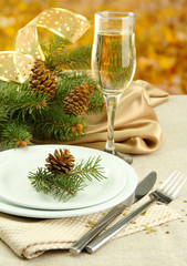 beautiful christmas setting, close up