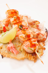 kebab with shrimps
