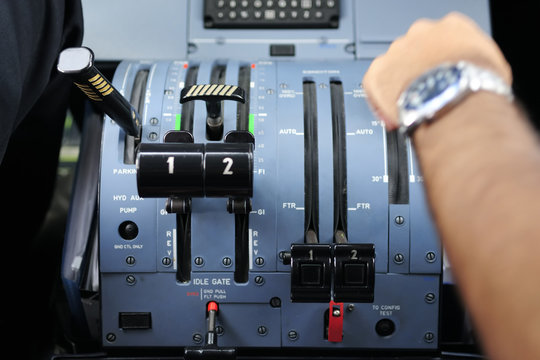 Pilot in the cockpit of a plane