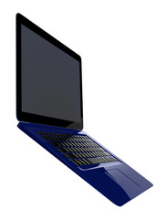 blue ultra slim laptop computer