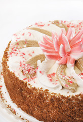 Cake with decorative Lotus flower
