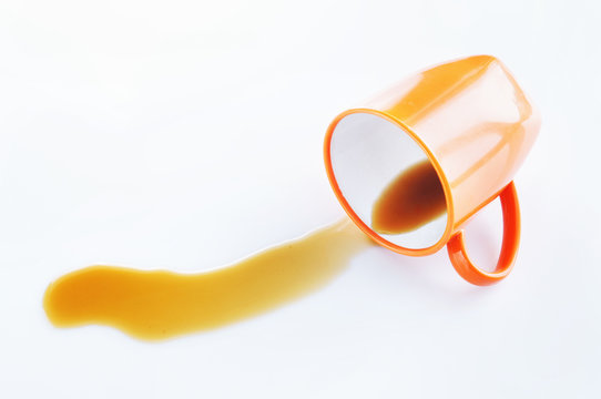 Spilled cup of coffee