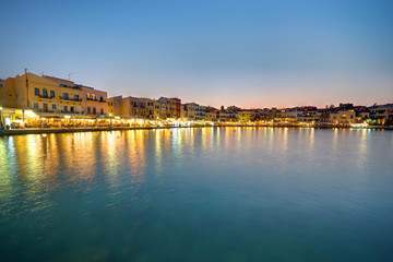 Obraz premium Chania after sunset