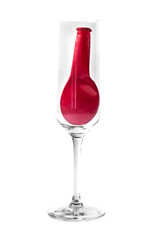 Glass on the white background