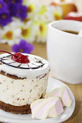 Hot coffee and tasty cake