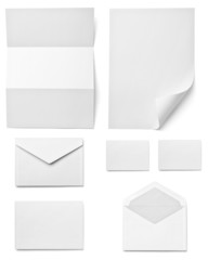 leaflet letter business card white blank paper template