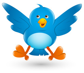 Twitter Bird Cartoon Icon Illustration