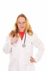 young female doctor with stethoscope