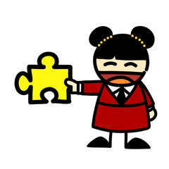 Hand-draw business people cartoon.