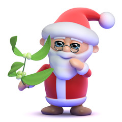 Santa with mistletoe