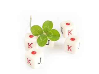dice game with four leaf clover