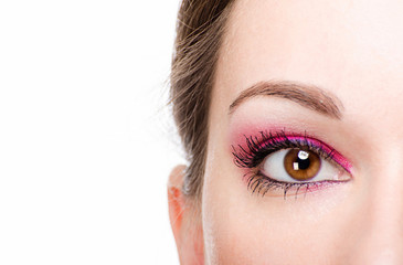 Beautiful woman eye with make-up