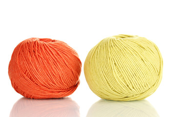 Knitting yarn isolated on white