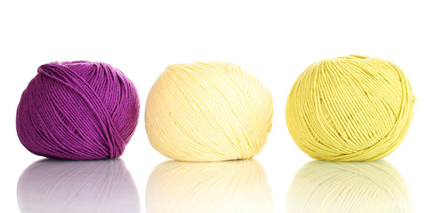 Knitting yarn isolated on white