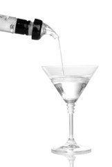 Tasty transparent cocktail isolated on white