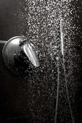 Shower handle water dark