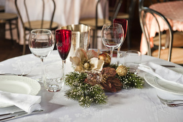 a table set for holiday season