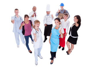 Group of people representing diverse professions