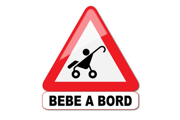 Panneau Attention Bebe A Bord Wall Mural Wallpaper Murals Jeremie78