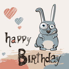Happy Birthday cheerful rabbit