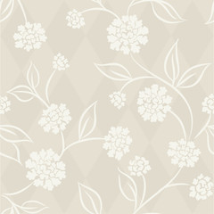 Seamless pattern with white asters