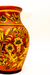 Clay jug with folk painting