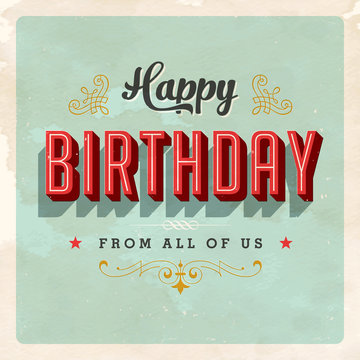 Birthday Card - Vector EPS10 - Grunge effects can be removed