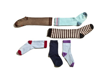 old socks, isolated on white background