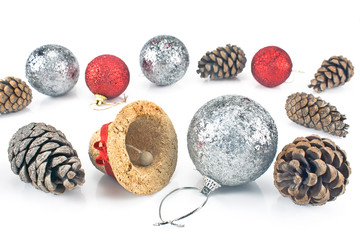 Christmas bauble with pine cones