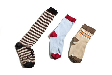 old socks, isolated on white background