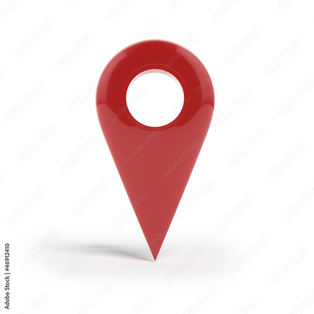 Aufkleber shiny gloss red map pointer icon.