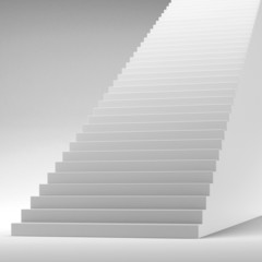 White stairway isolated on white