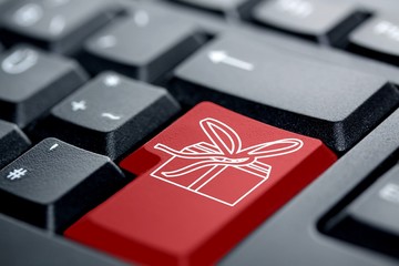 Geschenk rote Taste