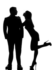 one couple lovers  woman wanting to kiss the man