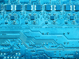 Closeup of computer circuit board