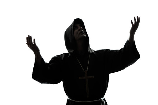 recommend clip art: man monk priest silhouette praying