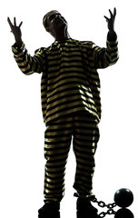 man prisoner criminal with chain ball