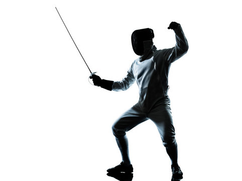 man fencing silhouette