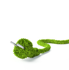 Grass covered electrical plug