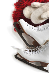 Skates, scarf and mittens