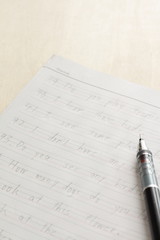 pen and english note for study image