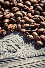 Coffee seed on wooden table background no. 4