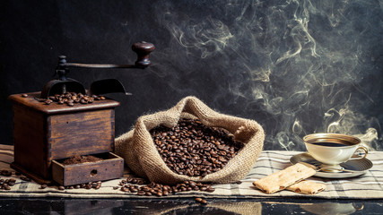 Fragrance of vintage brewing coffee