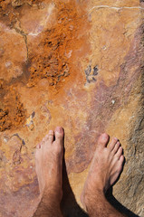 Barefoot on rock