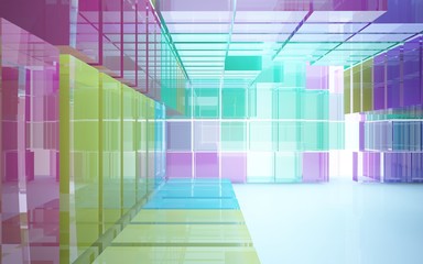 abstract interior of colored glass blocks